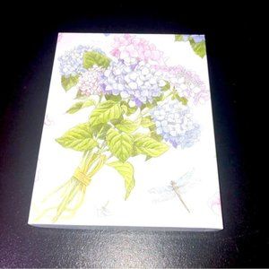 C. R. Gibson Vintage Writing Paper Envelope Set In Box Hydrangeas Dragonfly